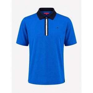 Redvanly Mens Athletic Luxury Golf Polo Shirt Blue Navy Stripe Large NWT $110